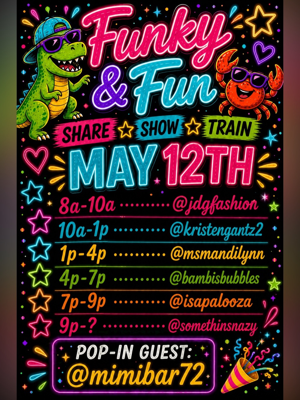 Isapalooza is Live! Come join the Funky & Fun Share Show Train on Tuesdays!